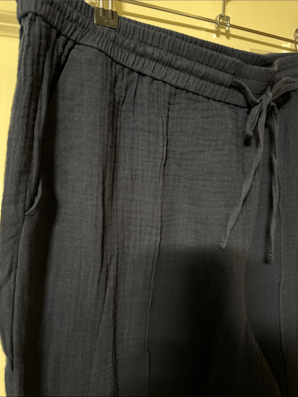 J. Crew Navy Gauze Drawstring Women's Cotton Pants - Picture 7 of 9